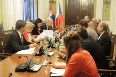 21 September 2015 The Chairperson and the members of the Defence and Internal Affairs Committee in meeting with the delegation of the Committee on Foreign Affairs of the Czech Parliament’s Chamber of Deputies